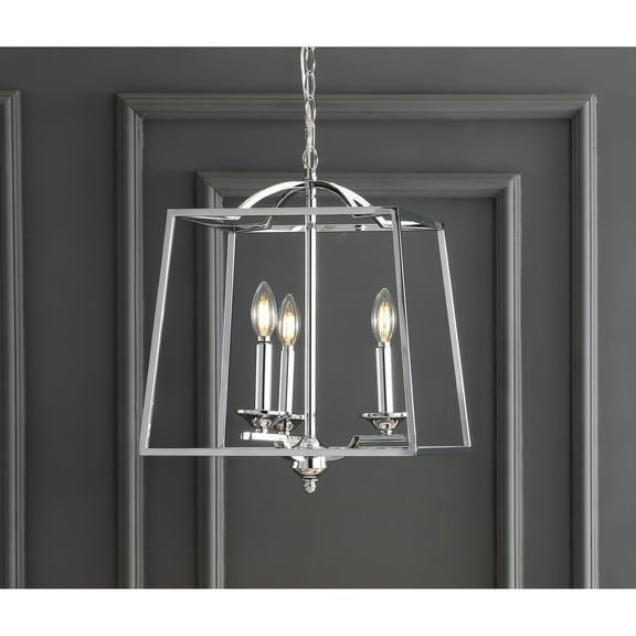 JONATHAN Y Gloria 14.5" 3-light Metal LED Pendant, Chrome
