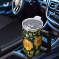 thumbnail image 6 of OBREWU Sunflower Tumbler with Handle and Lid,40oz Sunflower Double Wall Vacuum Insulated Tumbler,Sunflower Cups Gift for Women and Men, 6 of 7