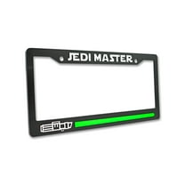 LP Frameworks Jedi Master (Green) 3D Raised License Plate Frame | 1 Pack Car License Plate Cover | Universal US Car Black License Plate Holder | Auto Accessories (Car, Truck and SUV)