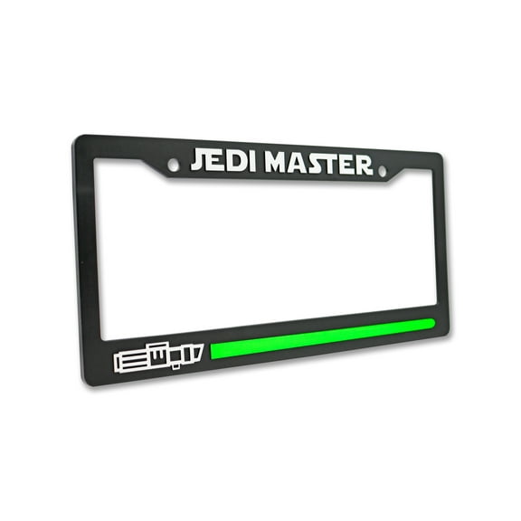 LP Frameworks Jedi Master (Green) 3D Raised License Plate Frame | 1 Pack Car License Plate Cover | Universal US Car Black License Plate Holder | Auto Accessories (Car, Truck and SUV)