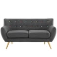 thumbnail image 3 of Modway Remark Modern Upholstered Fabric Tufted Loveseat in Gray, 3 of 5