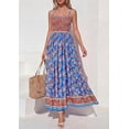 thumbnail image 3 of PRETTYGARDEN Womens Floral Maxi Dress Boho Casual Summer Spaghetti Strap Smocked Sleeveless Flowy Beach Vacation Dresses, 3 of 10