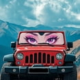 thumbnail image 3 of HUIACONG Sunshade Windshield Car Sun Shade Heat Shield Custom-fit Sunshade Sun Visor Mat for 1997-2017 Jeep Wrangler Rubicon Sahara TJ JK JKU 2/4 Doors Pink Eyes, 3 of 6
