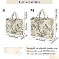 thumbnail image 2 of FORMRS Womens Corduroy Tote Bag Crossbody Shoulder Handbag with Pocket, Beige Birds, 2 of 7