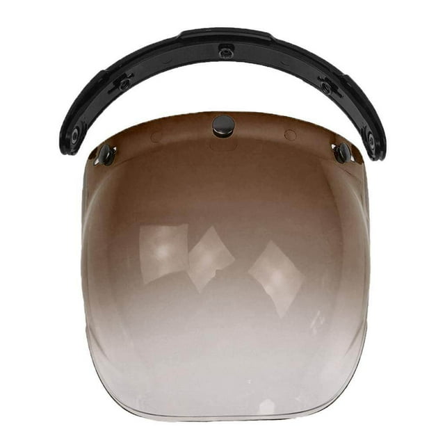 thinsony Open Face Helmet Visor Motorcycle Helmet Bubble Visor PC Lens Dark Brown