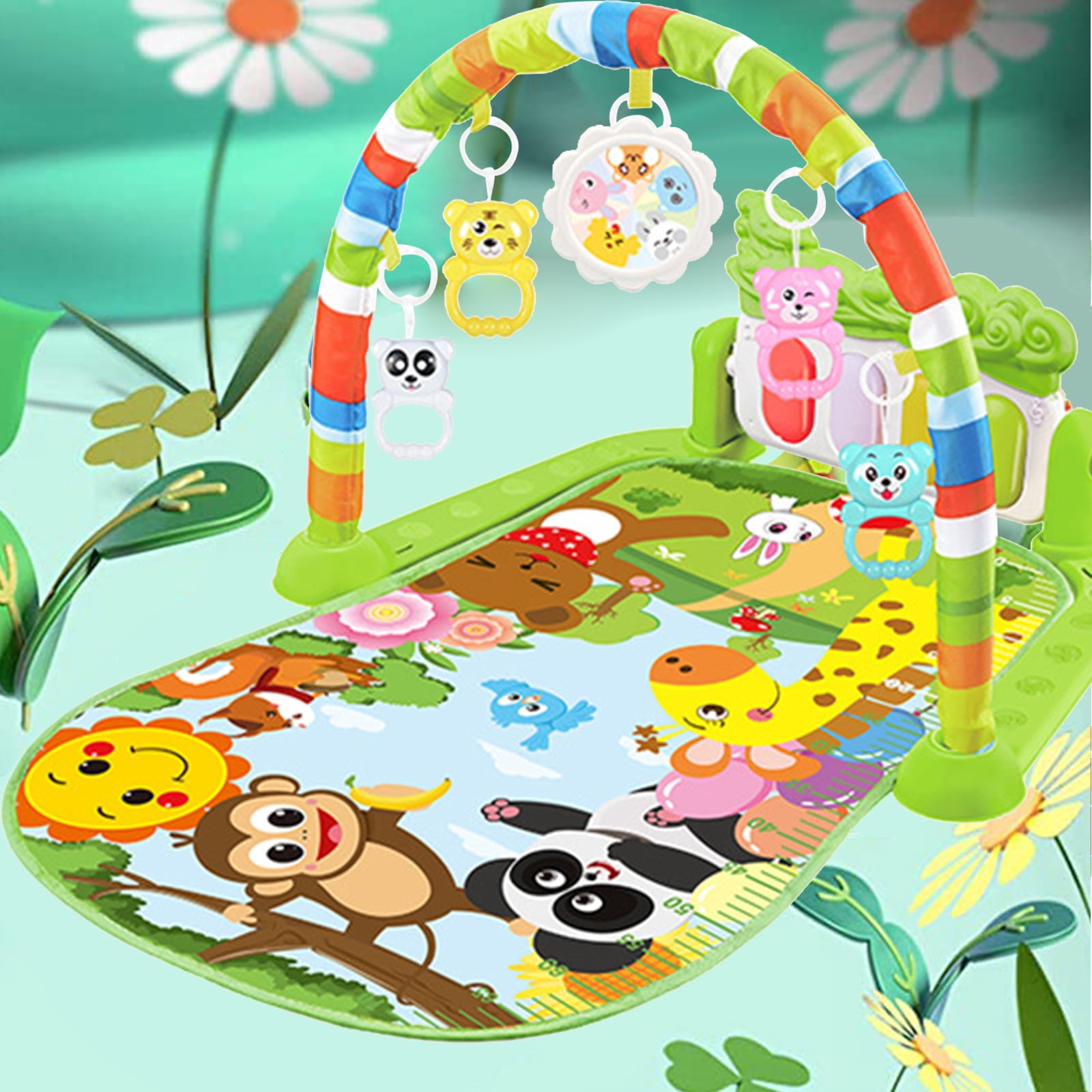 Baby Gym 'n for Play Piano Mat Tummy for Time Playmat for Infant Crawling Grabbing Exercise Activity Mat for Tod