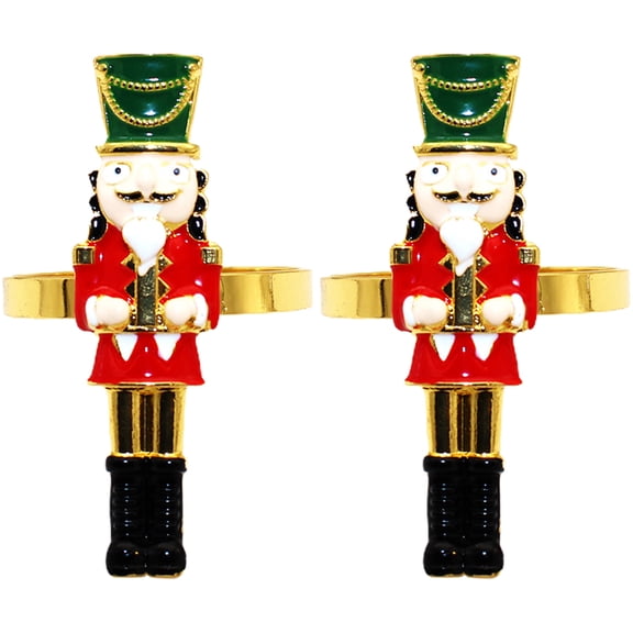 OUNONA 2Pcs cate Design Napkin Rings Assorted Color Alloy Napkin Holder for Events
