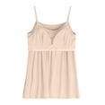 thumbnail image 6 of Tank Tops for Women Sleeveless Crew Neck Thin Strap Baggy Built-in Bra Dressy Cami Tank Summer Sleeveless Tops Casual Shirts Plus Size Breathable Basic Trendy Beach Undershirt,Khaki,XL, 6 of 8
