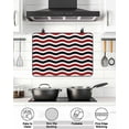 thumbnail image 5 of Stove Top Covers for Electric Stove 31x24 Inches, Red Black White Heat Insulation Fireproof Glass Cooktop Protector, Abstract Geometric Ocean Wave Stripe Countertop Stovetop Cover for Kitchen, 5 of 8