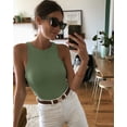 thumbnail image 6 of REORIA Tank Bodysuit for Women Halter Neck Sleeveless Ribbed Bodysuit Basic Tank Tops, 6 of 9