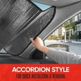 thumbnail image 6 of Motor Trend Front Windshield Sun Shade - Jumbo Accordion Folding Auto Sunshade for Car Truck SUV 66 x 27 Inch (Gray), 6 of 9