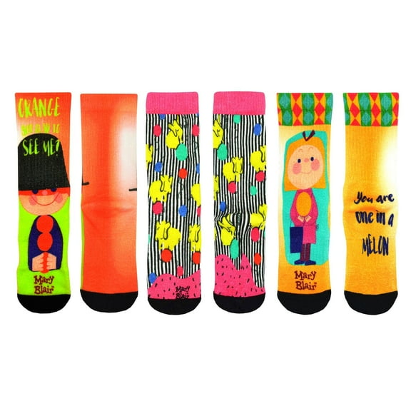 Mary Blair Fun Character Novelty Women Crew Printed Socks