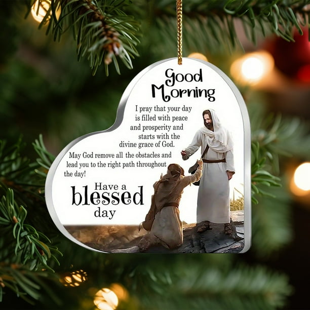 Christmas Ornaments - Acrylic Christmas Pendant Round Religious Hanging Ornaments For Christmas Tree Christmas Decorations For Home Holiday Decor Festive Orname