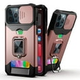 thumbnail image 5 of For Apple iPhone 16 Pro (6.3") Wallet Case with Ring Stand & Slide Camera Cover Credit Card Slot Holder, Military Grade Cover ,Xpm Phone Case [ Rose Gold ], 5 of 8