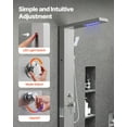 thumbnail image 3 of VEVOR Shower Panel Tower System with Rainfall Waterfall Shower Head, LED, 53 in Brushed Stainless Steel Shower Column, 5-Function Faucet, Wall-Mount Rain Massage System, with Handheld, Tub Spout, 3 of 10