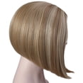 thumbnail image 2 of Onedor 11" Short Straight Middle Part Synthetic Heat Resistant Bob Wigs, Full Head Hair Wigs for Women, Girls (R1488H - Highlighted Blonde), 2 of 5