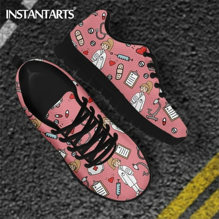 

Casual Shoes For Women Sneakers Pink Surgical Medical Sketch Physio Print Nurse Shoes Woman Flats Shoes For Ladies Footwear 2023