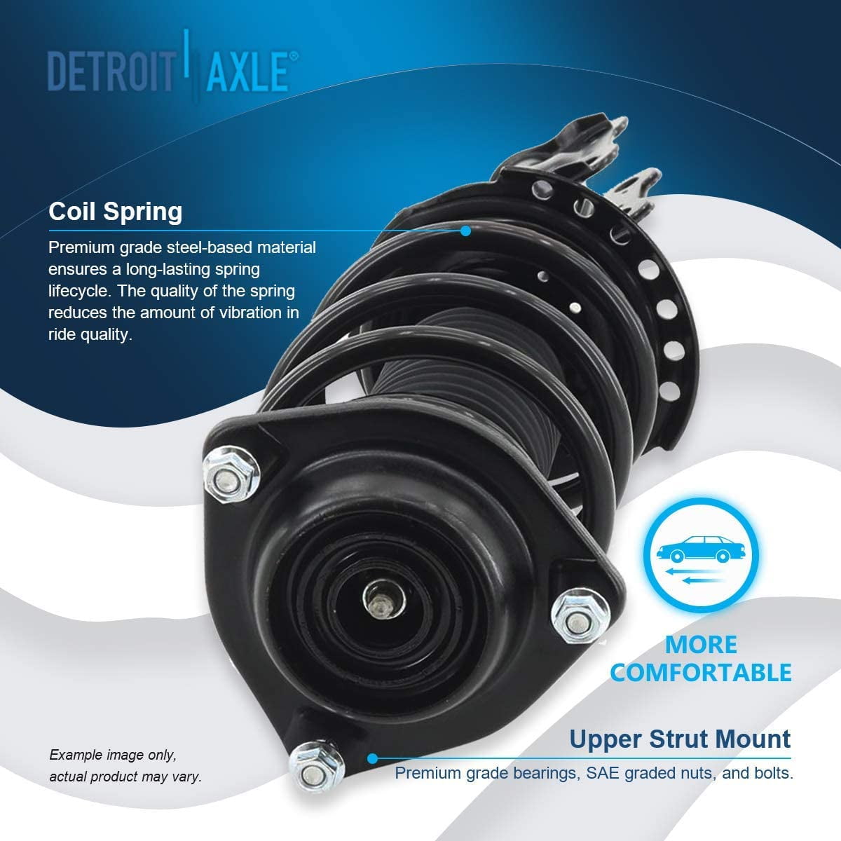 Detroit Axle - Front Struts  w/Coil Spring Assembly for 2011-2016 Hyundai Elantra SEDAN