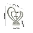 thumbnail image 3 of Valentine's Day Resin Heart Ornament with Cross, Romantic Home Decor Gift for Couples, Elegant Heart-Shaped Decoration for Wedding Anniversary, 3 of 6