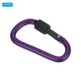 thumbnail image 3 of Uxcell 4 Pack Locking Hook 3" Aluminum D Ring Shape Clip Screw Gate Lock Quick Link for Keychain Outdoor Camping Hiking Purple, 3 of 7