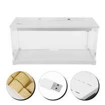 LOLIPPYY Modern White Acrylic Fish Tank with LED Light and Silent Filtration for Desktop Decoration