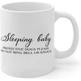 thumbnail image 2 of Ceramic Coffee Mug Sleeping Baby Protective Dogs Please Do Not Ring Bell Or Knock Coffee Mug Mockup Inspirational White Glossy Cup Mock up Gift Ideas for Women Her Cool Birthday Present 11oz, 2 of 8