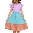thumbnail image 2 of LOVZFMLL Jupe d'Été Imprimée à Manches Volantes pour Enfants Robe de Plage Vacances, 2 of 8