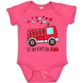 thumbnail image 3 of Inktastic Set My Heart on Fire Valentine Fire Truck with Hearts Boys or Girls Baby Bodysuit, 3 of 5