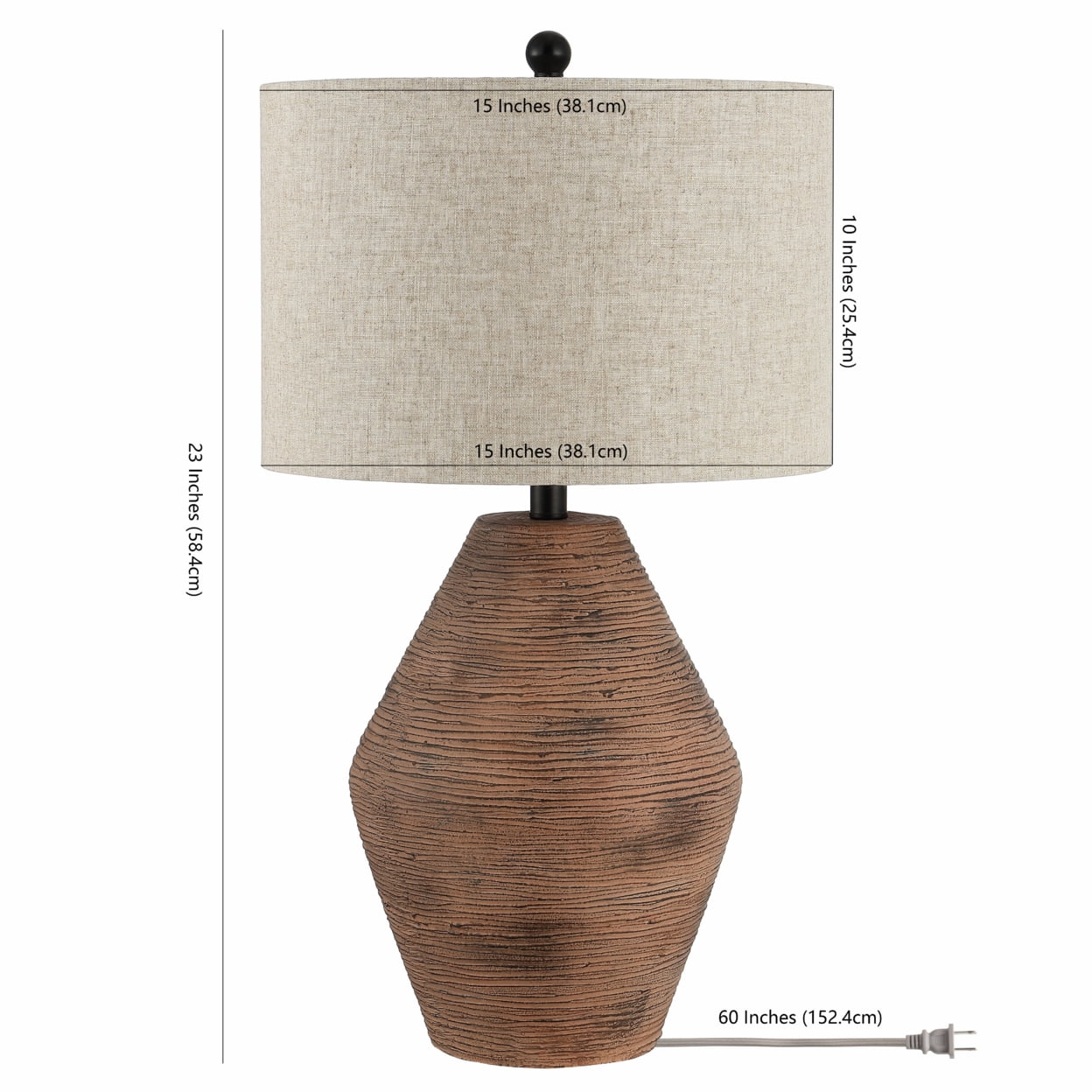 Safavieh Detris 26.25 in. Boho Table Lamp, Brown