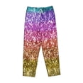 thumbnail image 4 of Daiia Glitter Rainbow Women's Sleep Pant with Pockets and Drawstring,Pajama Pants-Large, 4 of 9