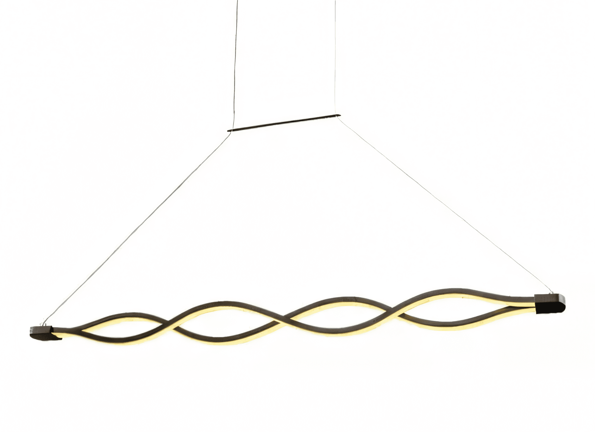 47" Two Wave Modern Black LED Pendant Light FIxture