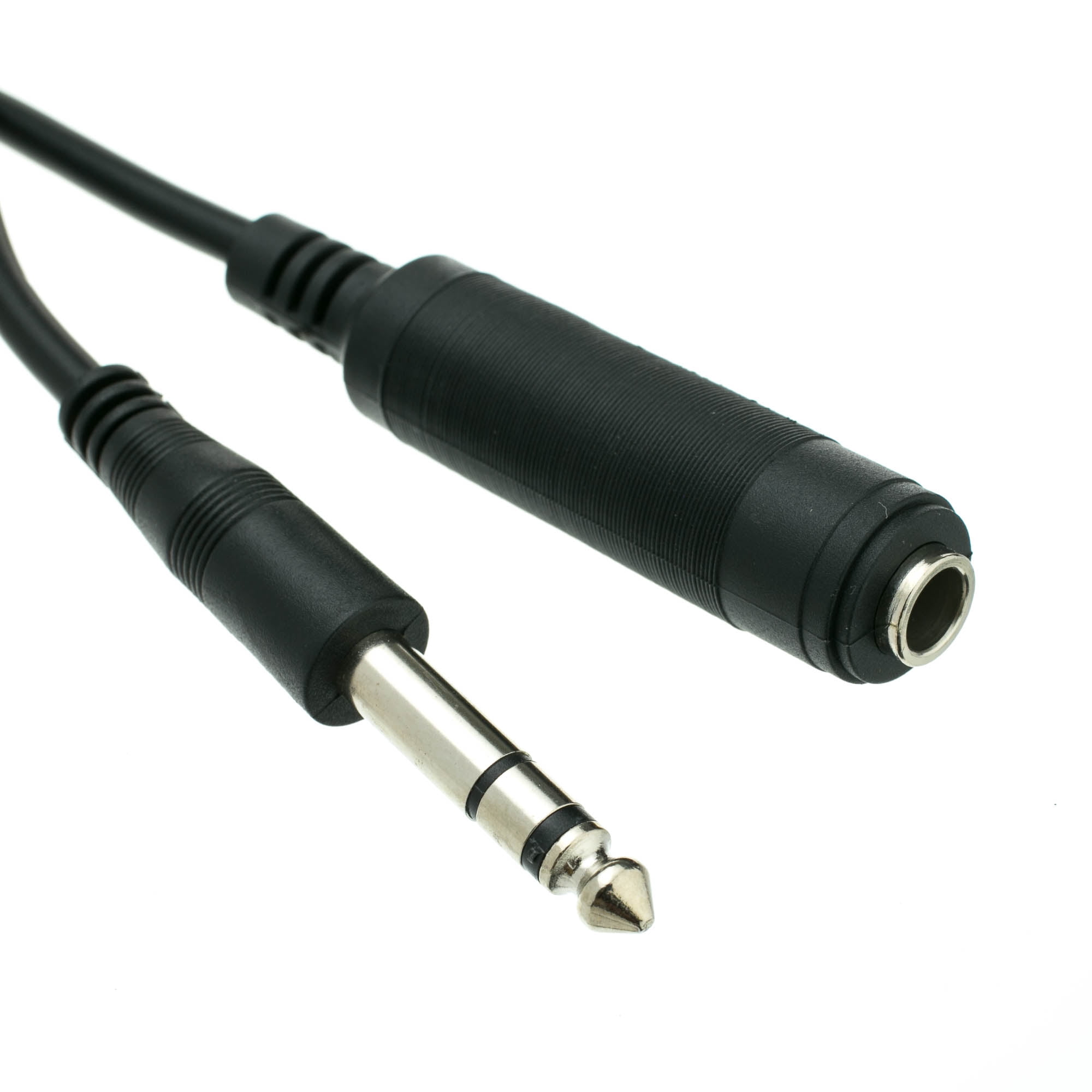 Cable Central LLC (Single Pack) 1/4 inch Male to Female Stereo Extension Cable for Headphone Guitar - 50 Feet - Silver Plated Audio Cord Stereo Extender 50 Ft