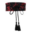 thumbnail image 1 of Chinese Hanfu Wide Tie Belt with Chinese Ink Painting Flower Pattern, 1 of 5