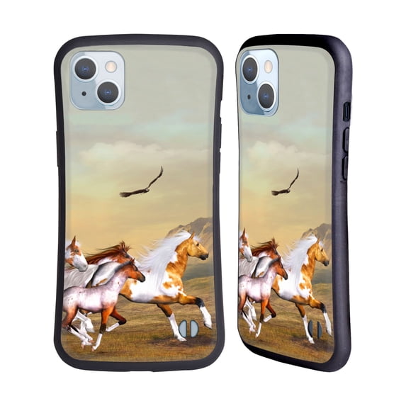 Head Case Designs Officially Licensed Simone Gatterwe Horses Wild Herd Hybrid Case Compatible with Apple iPhone 14 Plus