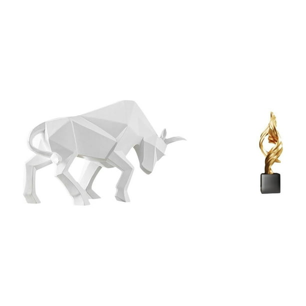 Estatua De Toro Decorativa, Encantadora Pieza De Colección, Moderna Escultura De Toro De Resina, Figura Abstracta, Recuerdo Decorativo, Escultura De Escritorio, Arte En Resina Para La Entrada,
