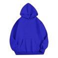 thumbnail image 3 of Brondbend Womens Sweatshirt Set Hoodie for Women Long Sleeved Pocket Pullover Solid Stretchy Waist Jogger Outfits Comfortable Loose Tracksuits Work Fall Winter Sets Blue, 3 of 5