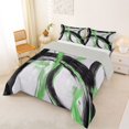 thumbnail image 2 of Homewish Swirl Lines Queen Comforter Set,Abstract Geometric Comforter Sets Queen,Green Black,Light Gray Reversible,3 Pieces,1 Comforter and 2 Pillowcases, 2 of 7