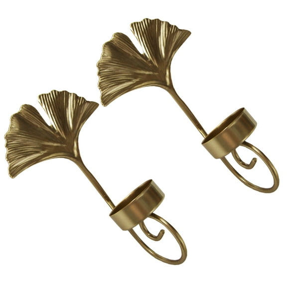 2 Pcs Lamp Light Wall Hanging Candle Holder 17.00X10.00X4.00CM Golden