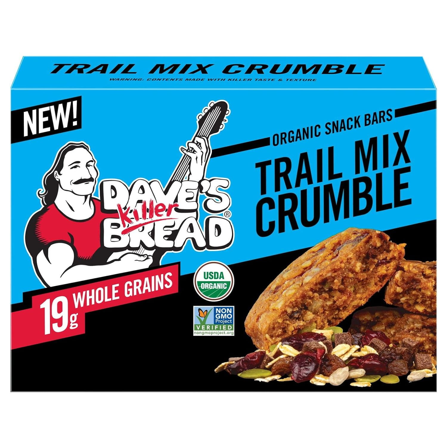 Dave's Killer Bread Trail Mix Crumble Organic Snack Bars, 4 Individually Wrapped Snack Bars (Pack of 3)