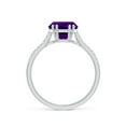 thumbnail image 2 of ANGARA Natural Barrel-Shaped 2.9 ct Amethyst Solitaire Ring in 14K White Gold for Women (Size-10x8mm) | February Birthstone, Birthday, Anniversary, Jewelry Gift for Women | Natural Amethyst Ring, 2 of 9