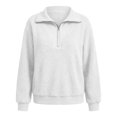 thumbnail image 6 of Byworldtasic Long Sleeve Sweatshirt for Women Half Zip Fuzzy Oversized Pullover Tops Loose Warm Sweatshirts, 6 of 8