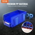 thumbnail image 2 of VEVOR Plastic Storage Bin, (11-Inch x 5-Inch x 5-Inch), Hanging Stackable Storage Organizer Bin, Blue/Red, 12-Pack, Heavy Duty Stacking Containers for Closet, Kitchen, Office, or Pantry Organization, 2 of 9