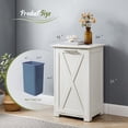 thumbnail image 3 of Tilt Out Trash Cabinet Kitchen Trash Can Holder Wood Laundry Hamper Recycling Trash Cabinet, White (Single Door), 3 of 6