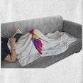 thumbnail image 5 of Hummingbirds Soft Flannel Fleece Throw Blanket, Colorful Feather Hummingbird Curvy Tail Ornament, Cozy Plush for Indoor and Outdoor Use, 50" x 70", Magenta Blue Yellow, by Ambesonne, 5 of 5