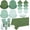 Sage Green Palette, variant on 169 Pieces Rainbow Party Supplies Disposable Dinnerware Set Include Plates and Cups Napkins Plastic Forks Knives Spoons Tablecloth for Wedding Birthday Party Decorations, Serve 24 Guests