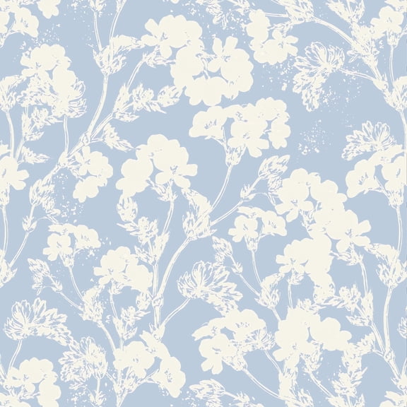 SimurgWallArts - Floral Peel and Stick Vinyl Wallpaper, Vintage Style Wall Mural -  19x118 in, 15.57 Sq. ft.