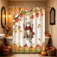 thumbnail image 4 of Yhmxh Halloween & Fall Shower Curtain with 12 Hooks, Gothic Moon Cute Ghost Autumn Cat Pumpkin Bathroom Curtain Set, Waterproof Polyester Bath Curtain for Bathroom Home Decor, 4 of 6