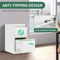 thumbnail image 2 of 2 Drawer File Cabinet,Metal Vertical File Cabinets with Lock for Home Office,Heavy Duty Office Steel Filing Cabinet for Hanging Letters/Legal/A4, Assembly Required (White), 2 of 6