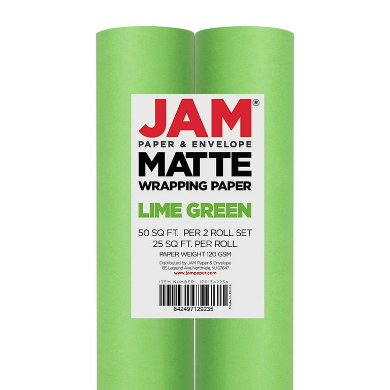 JAM Paper & Envelope JAM PAPER Green Matte Gift Wrapping Paper Rolls - 2  packs of 25 Sq. Ft. - ShopStyle