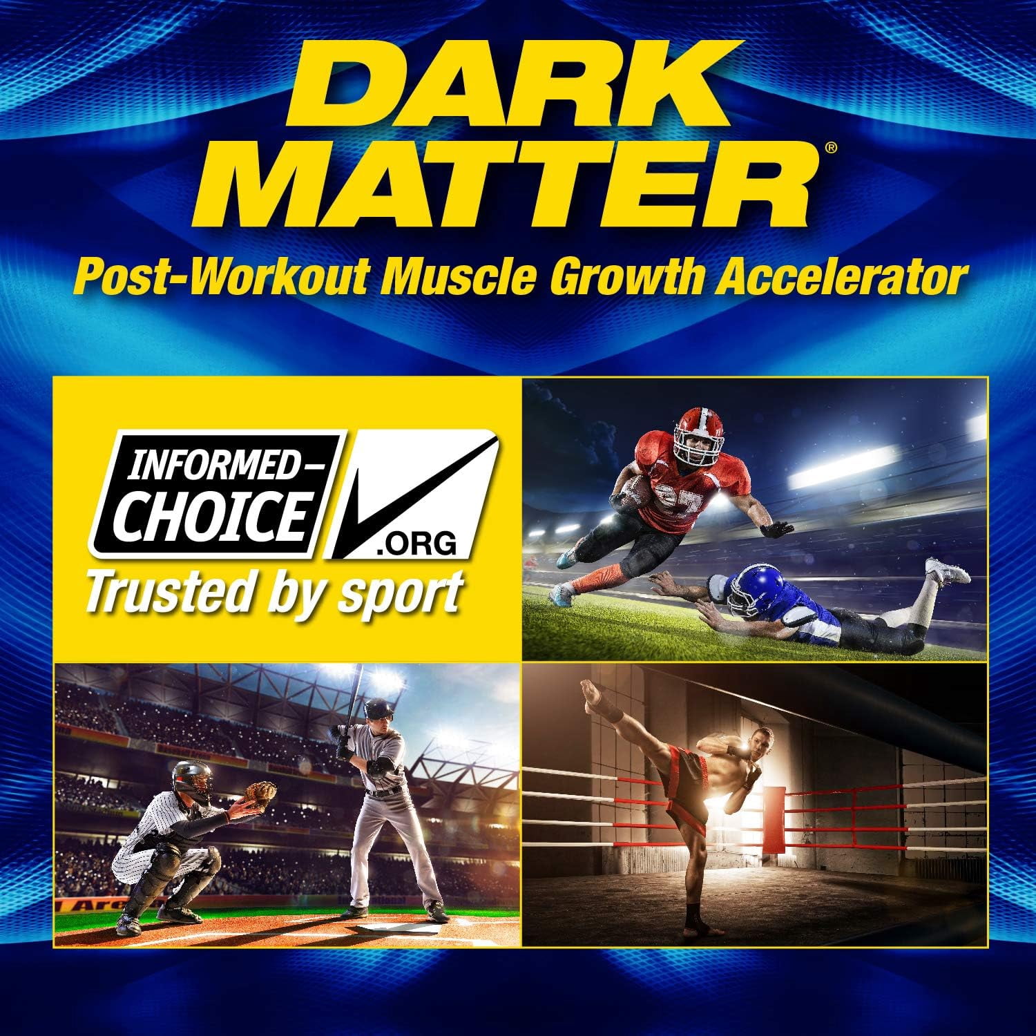 MHP Dark Matter Post‑Workout Recovery Accelerator – 48 g WaxiMAX® Carbs, 6 g EAAs, 5 g Multi‑Phase Creatine (Blue Raspberry, 20 Servings)